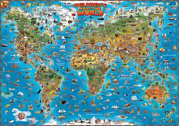 Kinderwereldkaart World children's map | 137 x 94 cm | Dino's Maps