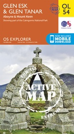 Wandelkaart - Topografische kaart 54 OS Explorer Map | Active Glen Esk / Glen Tanar / Aboyne | Ordnance Survey