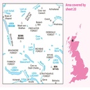 Wandelkaart - Topografische kaart 020 Landranger Beinn Dearg & Loch Broom, Ben Wyvis | Ordnance Survey