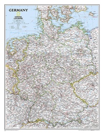 Wandkaart 02814 Germany – Duitsland, 58 x 76 cm | National Geographic