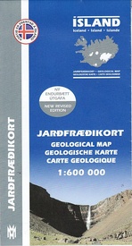 Wegenkaart - landkaart Geologische kaart van IJsland - Jardfraedikort | Mal og Menning