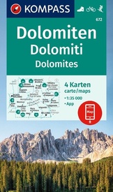 Wandelkaart 672 Dolomiten - Dolomiti - Dolomites | Kompass