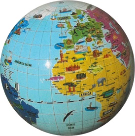 Opblaasbare wereldbol - globe Inflatable globe 42 cm Marvels of the world | Caly Toys