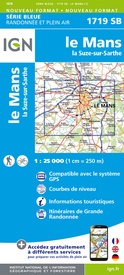 Wandelkaart - Topografische kaart 1719 SB - Serie Bleue Le Mans - La Suze-sur-Sarthe | IGN - Institut Géographique National