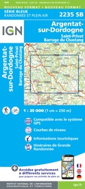 Wandelkaart - Topografische kaart 2235 SB - Serie Bleue Argentat-sur-Dordogne | IGN - Institut Géographique National