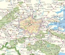 Spoorwegenkaart The British Isles by Train and Ferry | Cosmographics