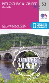 Wandelkaart - Topografische kaart 52 Landranger Active Pitlochry / Crieff | Ordnance Survey