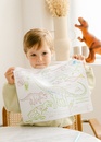 Placemat Dinosaurus omkeerbare siliconen placemat om in te kleuren | SuperPetit