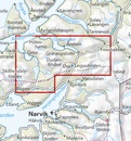 Wandelkaart Hoyfjellskart Narvik: Spanstinden - Dudalstinden | Noorwegen | Calazo