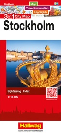 Stadsplattegrond 3 in 1 city map Stockholm | Hallwag