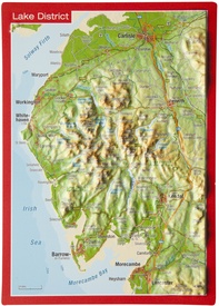 Ansichtkaart Lake District met reliëf | GeoRelief