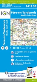 Wandelkaart - Topografische kaart 2612 SB - Serie Bleue Fère-en-Tardenois, Neuilly-St-Front | IGN - Institut Géographique National