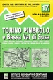 Wandelkaart 17 Torino, Pinerolo e Bassa val di Susa | IGC - Istituto Geografico Centrale