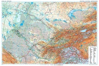 Centra Asia Geographic - Azië Centraal geografisch | 122 x 80 cm