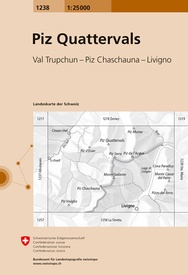 Wandelkaart - Topografische kaart 1238 Piz Quattervals | Swisstopo