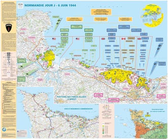 Wandkaart 70044 Normandie Jour J | D-Day | 132 x 100 cm | IGN - Institut Géographique National